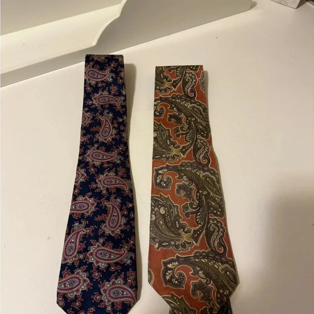 Two gorgeous Christian Dior, silk ties with absolutely beautiful colors / prints